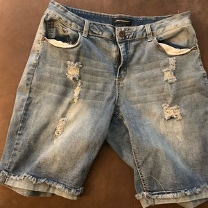 Distressed Bermuda Shorts